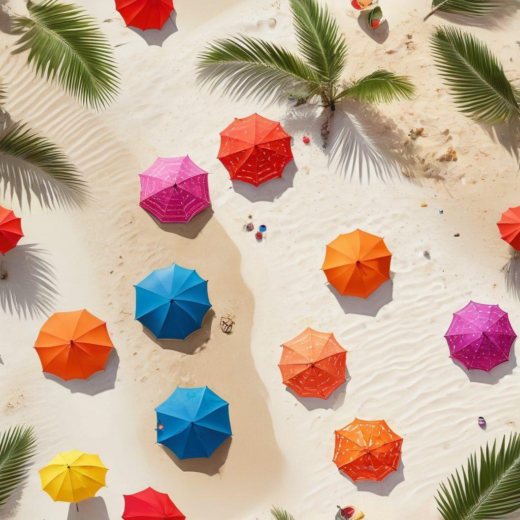 A vibrant beach scene showcasing the evolution of bikini trends, featuring models of diverse backgrounds wearing various bikini styles from different decades, set against a sunny backdrop with tropical palm trees and colorful umbrellas. Include accessories like sunglasses, hats, and beach towels to enhance the beach fashion vibe. Add small details like seashells in the sand and gentle waves in the background. super-realistic. vibrant colors. white background.